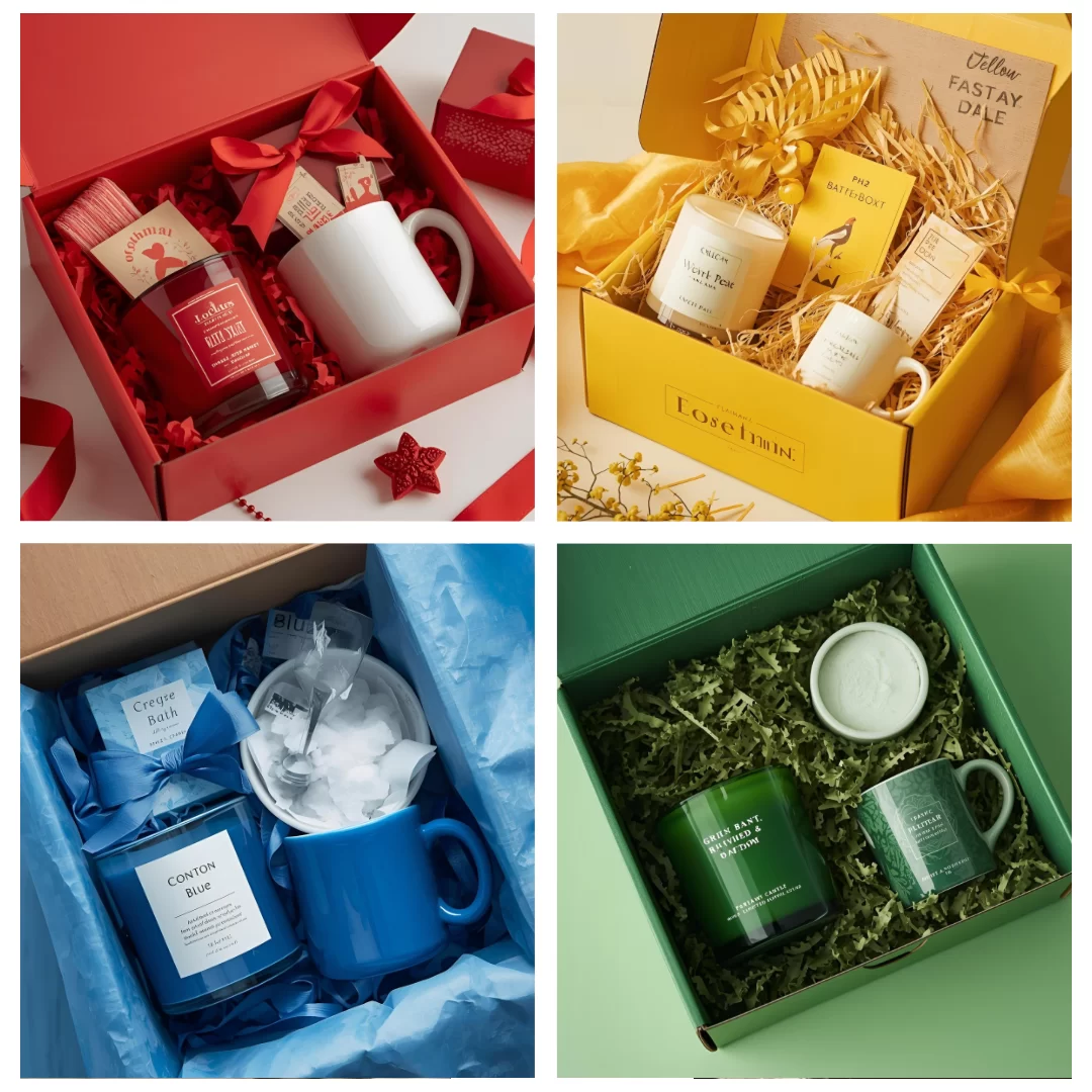 Green and Beige Gift Box Photo Collage